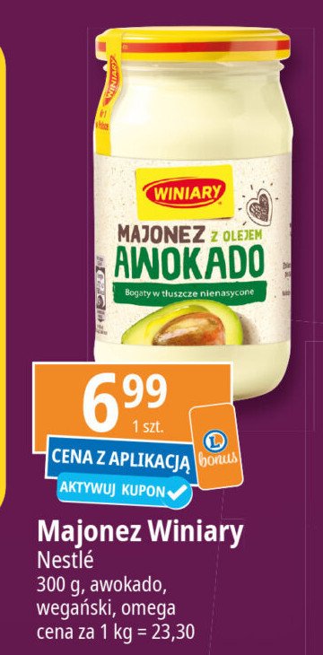 Majonez omega 3:6 Winiary promocja w Leclerc