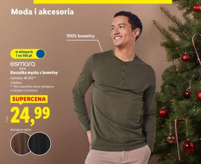 Koszulka męska z bawełny promocja w Lidl