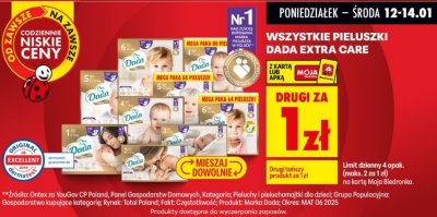 Pieluszki Extra Care wszystkie rozmiary promocja w Biedronka