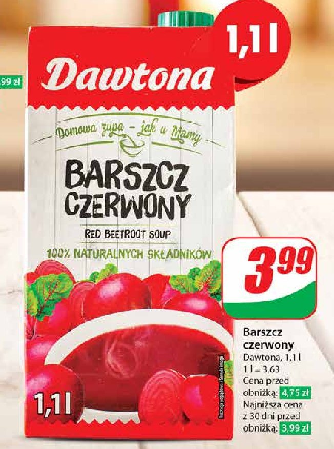 Barszcz czerwony Dawtona promocja w Dino