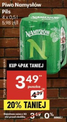 Piwo Namysłów Pils 4x0.5l promocja w Delikatesy Centrum