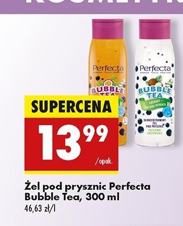 Żel pod prysznic coconut + zielona herbata Perfecta bubble tea promocja w Biedronka