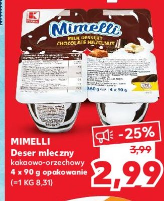 Deser mleczny kakaowo-orzechowy K-classic mimelli promocja