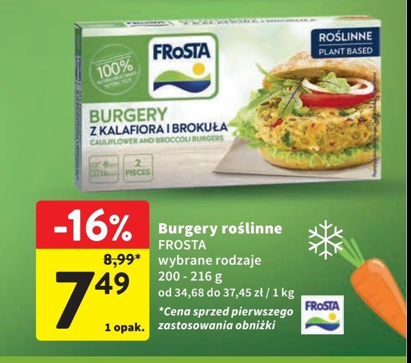 Burgery warzywne z brokuła i kalafiora z pietruszką Frosta promocja