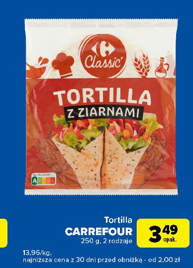 Tortilla z ziarnami Carrefour classic promocja w Carrefour Express