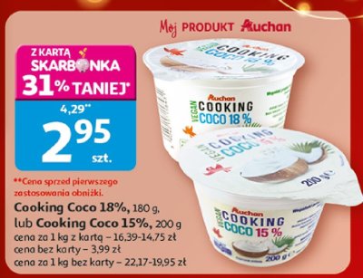 Jogurt Cooking Coco 18% promocja w Auchan