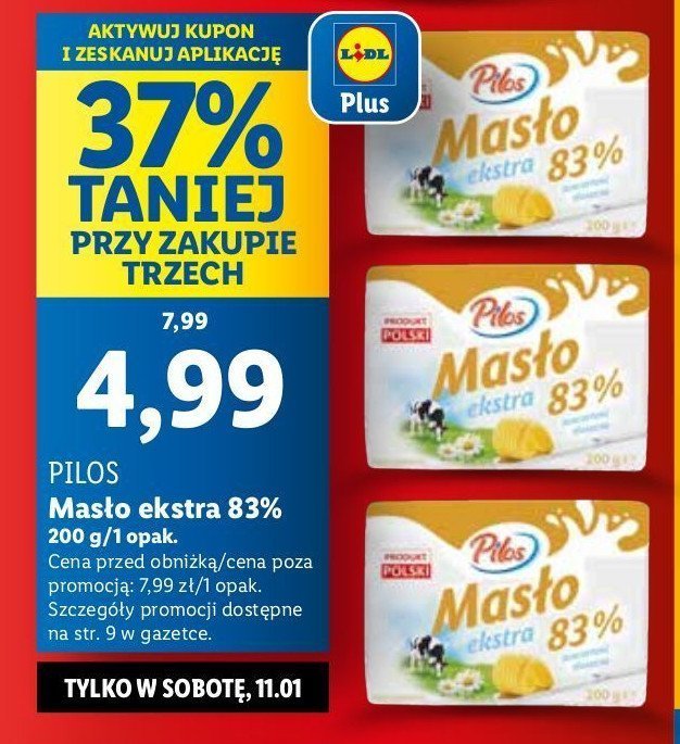 Masło ekstra Pilos promocja