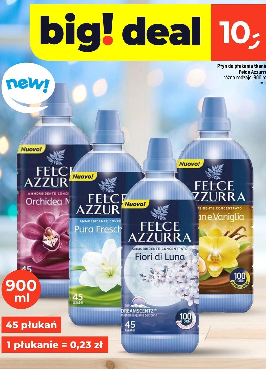 Płyn do płukania argan e vaniglia Felce azzurra promocja