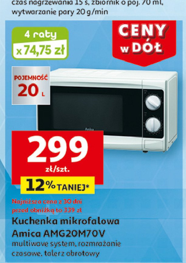 Kuchnia mikrofalowa amg20m70v Amica promocja w Auchan