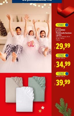 Prześcieradło flanelowe z gumką LIVARNO 140-160 × 200 cm promocja w Lidl