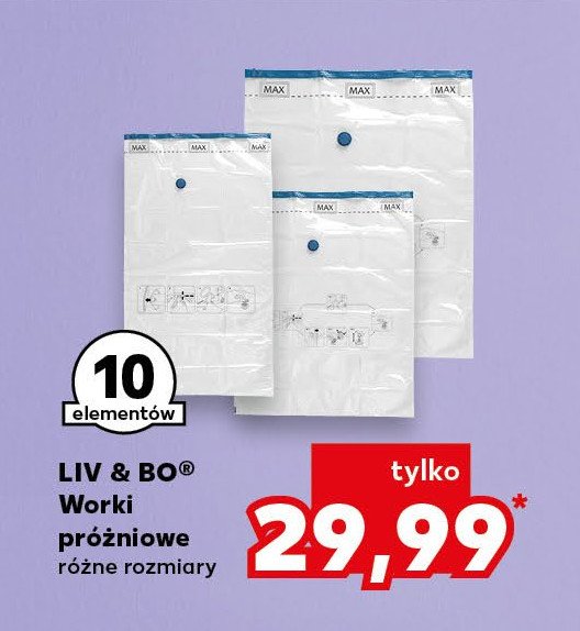 Worki próżniowe 86 x 50 cm + 130 x 74 cm Liv & bo promocja