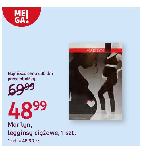 Legginsy ciążowe rozm. s Marilyn promocja w Rossmann