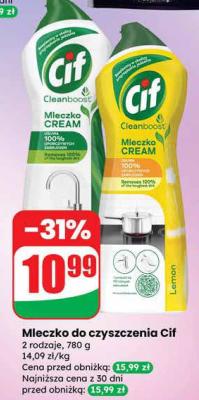 Mleczko do czyszczenia Cif Cleanboost Cream promocja w Dino