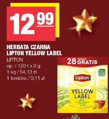 Herbata czarna Lipton Yellow Label promocja w SPAR