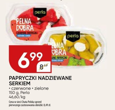 Papryczki nadziewane serkiem: czerwone, zielone 150 g, Perla promocja w Chata Polska