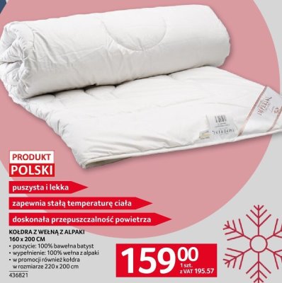 Kołdra z wełną z alpaki 160 x 200 cm promocja w Selgros