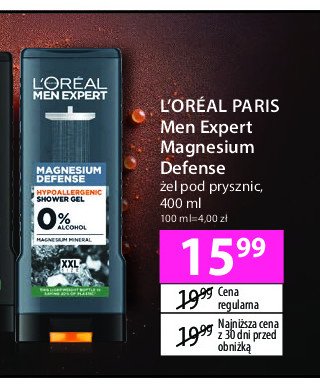 Żel pod prysznic L'oreal men expert magnesium defense promocja w Hebe