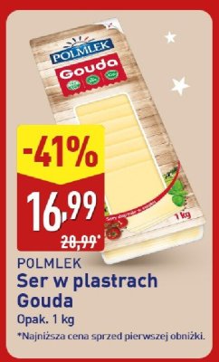 Ser w plastrach Gouda Polmlek promocja w Aldi