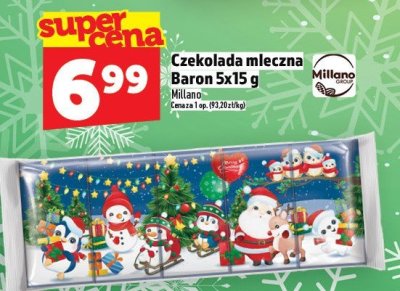 Czekolada mleczna Baron 5x15 g promocja w TOPAZ