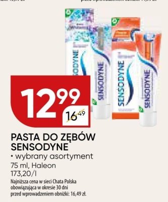 Pasta do zębów Sensodyne wybrany asortyment promocja w Chata Polska