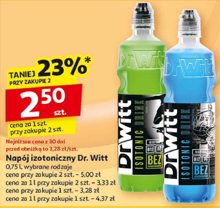 Napój izotoniczny zielony Dr witt promocja w Auchan