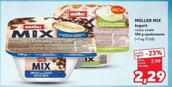 Jogurt waniliowy z kulkami czekoladowymi Muller mix promocja w Kaufland