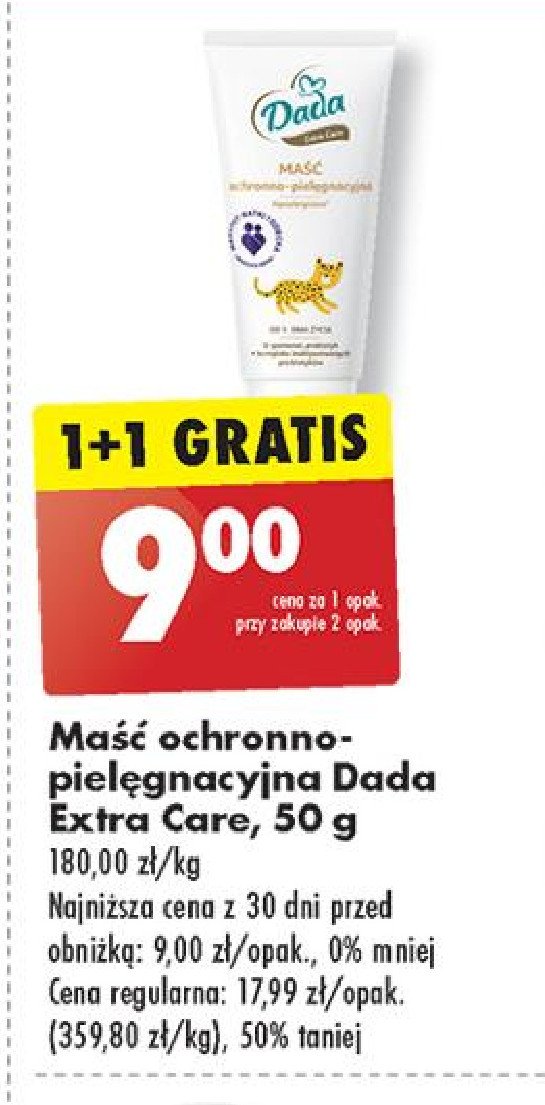 Maść ochronna do pielęgnacji skóry niemowląt Dada extra care promocja w Biedronka