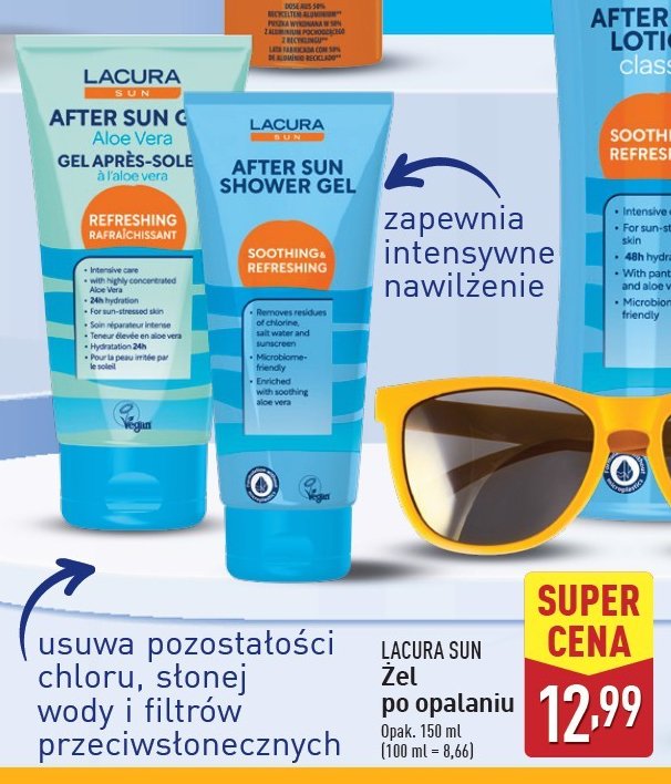 Żel do ciała po opalaniu Lacura sun promocja w Aldi