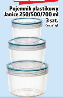 Pojemnik plastikowy Janice 250/500/700 ml 3 szt. promocja w TOPAZ