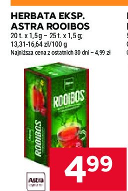 Herbata czerwona afrykańska Astra rooibos Astra tea promocja