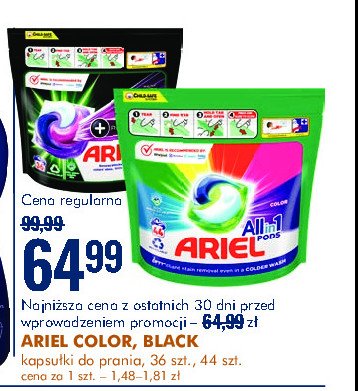Kapsułki do prania revita black Ariel all in 1 promocja