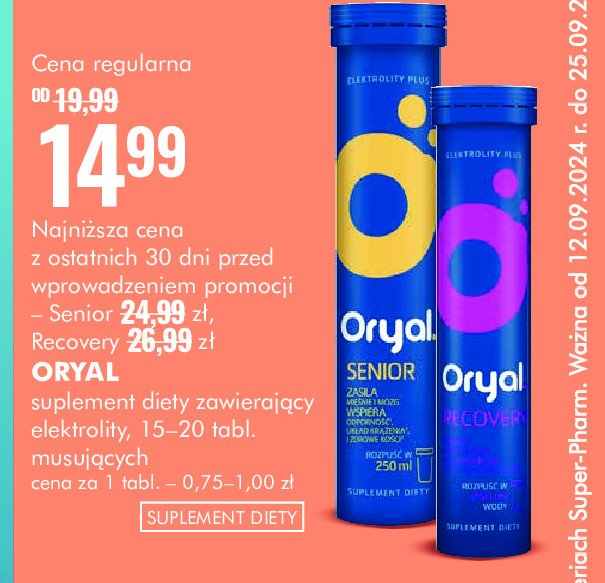 Tabletki musujące recovery Oryal promocja