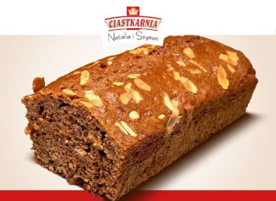 Ciasto marchewkowe z migda艂ami Ciastkarnia Natalia i Szymon promocja w TOPAZ