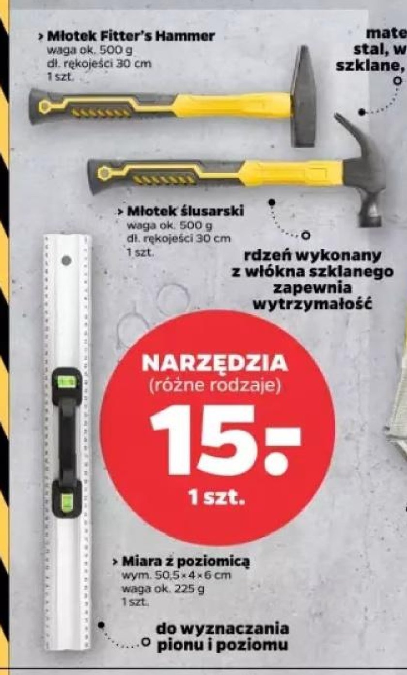 Młotek ślusarski 500 g 30 cm Techliner promocja w Netto
