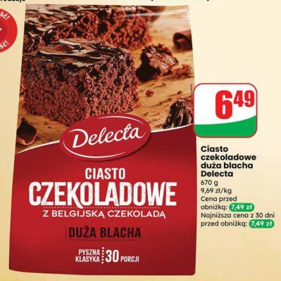 Ciasto czekoladowe duża blacha Delecta promocja w Dino
