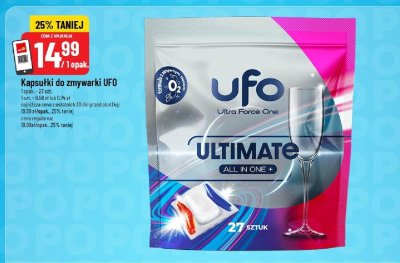 Kapsułki do zmywarki UFO Ultimate All in One+ promocja w POLOmarket