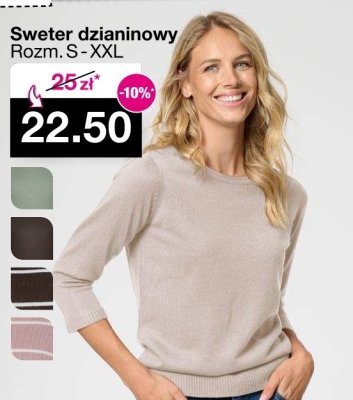 Sweter dzianinowy damski promocja w Woolworth