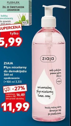 Płyn micelanry uniwersalny Ziaja promocja