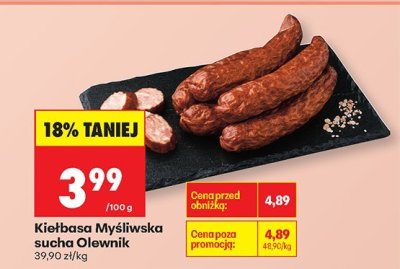 Kiełbasa Myśliwska sucha Olewnik promocja w Biedronka