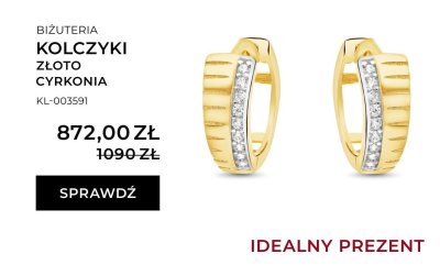 Kolczyki złoto cyrkonia promocja w Briju