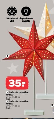 Gwiazda na nóżce 10 LED (czerwona) promocja w Netto