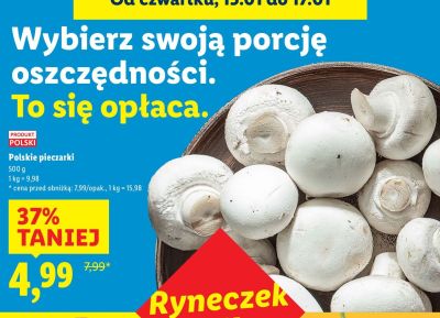 Pieczarki polskie 500 g promocja w Lidl