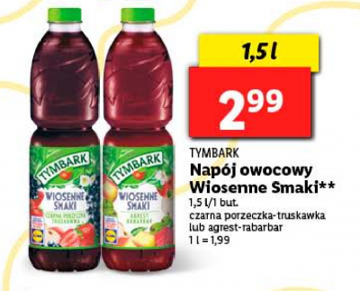 Napój czarna porzeczka-truskawka Tymbark wiosenne smaki promocja