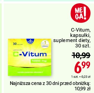 Kapsułki wit. c 1000 mg C-vitum promocja