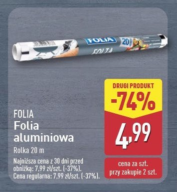 Folia aluminiowa 20 m promocja w Aldi