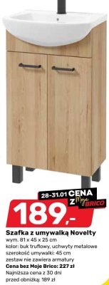 Szafka z umywalką Novelty promocja w Bricomarche