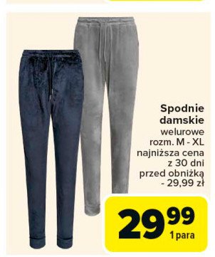 Spodnie damskie welurowe m-xl promocja w Carrefour Market