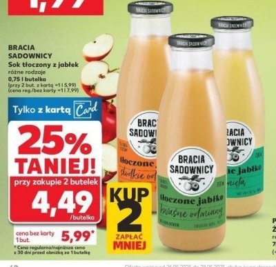 Sok t艂oczony jab艂kowy s艂odkie odmiany Bracia sadownicy promocja