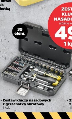 Zestaw kluczy nasadowych z grzechotką obrotową 39 elem. promocja w Netto