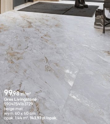 Płytki Gres Livingstone beige mat promocja w Castorama